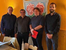v.l.n.r. Volker Geisel, Rolf Becker, Hans-Werner Lamade und Can Yildirim (Bildrechte bei SPD OV Sulzfeld-Zaisenhausen
